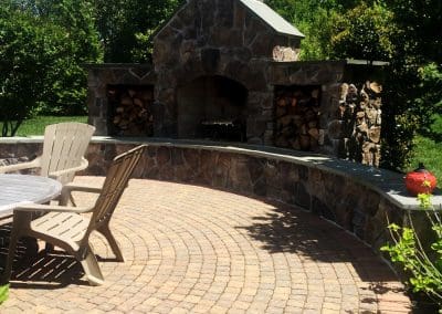 Patio Outdoor Fireplace Brick Outdoor Stonework