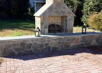 Patio Outdoor Fireplace Brick Outdoor Stonework