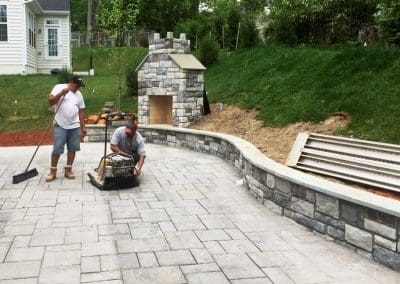 Paver Patio With Outdoor Fireplace