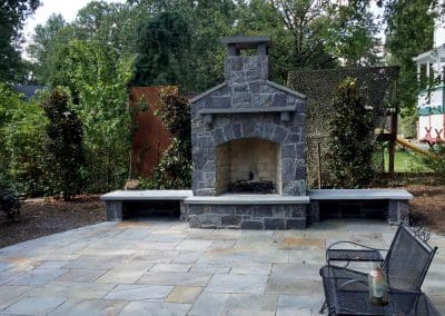 Paver Patio With Outdoor Fireplace